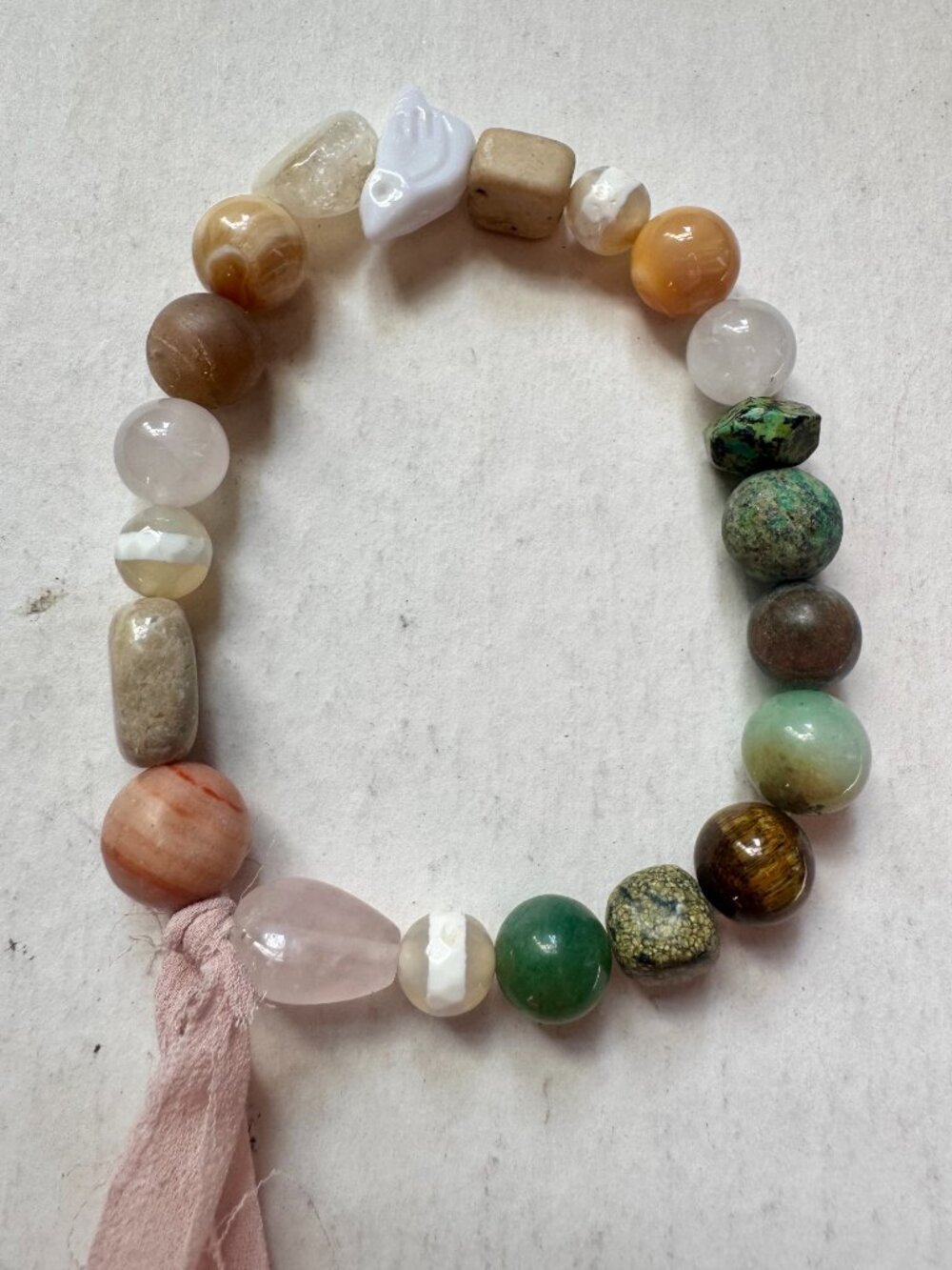 BOHO Multi Stones One of a Kind Statement Stretch Bracelet